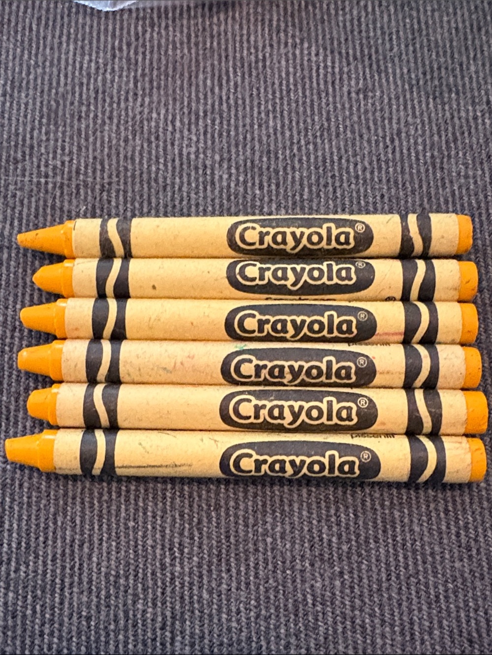 Dandelion Crayola Crayons- Set of 6 Used Vintage Retired Color